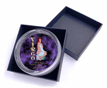 Virgo Star Sign Birthday Gift Glass Paperweight in Gift Box