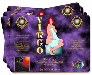 Virgo Star Sign Birthday Gift Picture Placemats in Gift Box