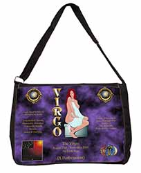 Virgo Star Sign Birthday Gift Large Black Laptop Shoulder Bag School/College