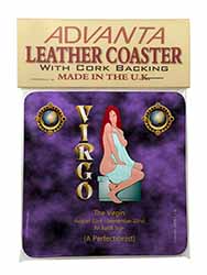 Virgo Star Sign Birthday Gift Single Leather Photo Coaster