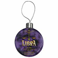 Libra Star Sign of the Zodiac Christmas Bauble