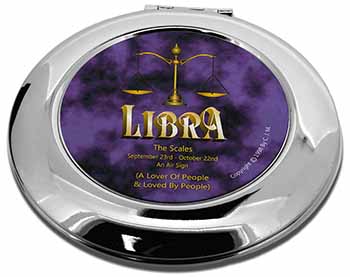 Libra Star Sign of the Zodiac Make-Up Round Compact Mirror