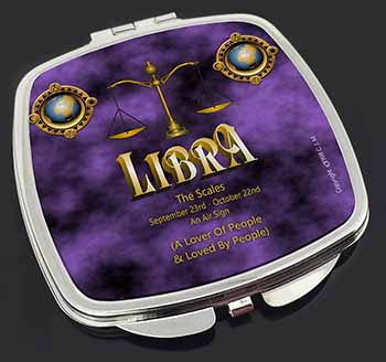 Libra Star Sign of the Zodiac Make-Up Compact Mirror