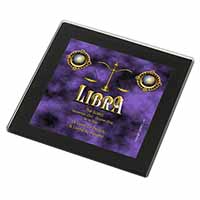 Libra Star Sign of the Zodiac Black Rim High Quality Glass Coaster