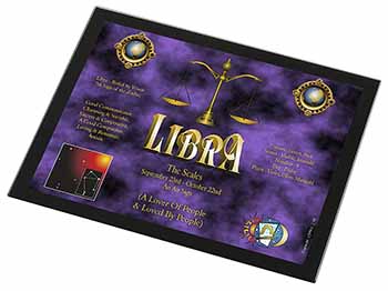 Libra Star Sign of the Zodiac Black Rim High Quality Glass Placemat