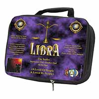 Libra Star Sign of the Zodiac Black Insulated School Lunch Box/Picnic Bag