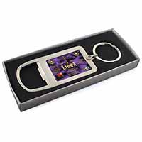 Libra Star Sign of the Zodiac Chrome Metal Bottle Opener Keyring in Box