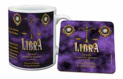 Libra Star Sign of the Zodiac Mug and Coaster Set