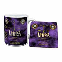 Libra Star Sign of the Zodiac Mug and Coaster Set