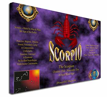 Scorpio Star Sign of the Zodiac Canvas X-Large 30"x20" Wall Art Print