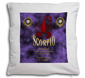 Scorpio Star Sign of the Zodiac Soft White Velvet Feel Scatter Cushion