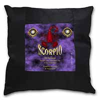 Scorpio Star Sign of the Zodiac Black Satin Feel Scatter Cushion