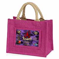 Scorpio Star Sign of the Zodiac Little Girls Small Pink Jute Shopping Bag