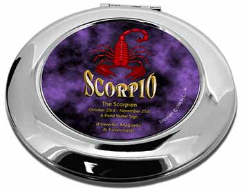 Scorpio Star Sign of the Zodiac Make-Up Round Compact Mirror