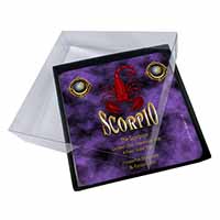 4x Scorpio Star Sign of the Zodiac Picture Table Coasters Set in Gift Box
