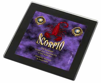 Scorpio Star Sign of the Zodiac Black Rim High Quality Glass Coaster