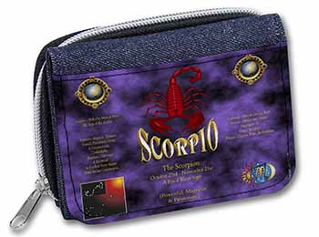 Scorpio Star Sign of the Zodiac Unisex Denim Purse Wallet