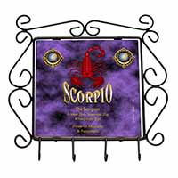 Scorpio Star Sign of the Zodiac Wrought Iron Key Holder Hooks