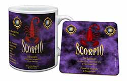 Scorpio Star Sign of the Zodiac Mug and Coaster Set