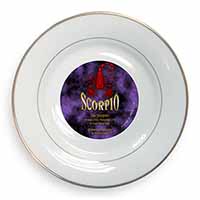 Scorpio Star Sign of the Zodiac Gold Rim Plate Printed Full Colour in Gift Box