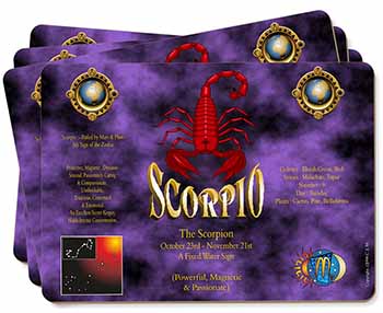 Scorpio Star Sign of the Zodiac Picture Placemats in Gift Box