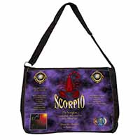 Scorpio Star Sign of the Zodiac Large Black Laptop Shoulder Bag School/College