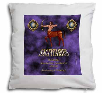 Sagittarius Star Sign of the Zodiac Soft White Velvet Feel Scatter Cushion