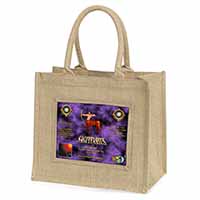 Sagittarius Star Sign of the Zodiac Natural/Beige Jute Large Shopping Bag