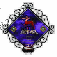 Sagittarius Star Sign of the Zodiac Wrought Iron Wall Art Candle Holder