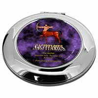 Sagittarius Star Sign of the Zodiac Make-Up Round Compact Mirror
