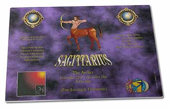 Large Glass Cutting Chopping Board Sagittarius Star Sign of the Zodiac