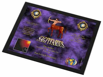 Sagittarius Star Sign of the Zodiac Black Rim High Quality Glass Placemat