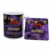 Sagittarius Star Sign of the Zodiac Mug and Coaster Set