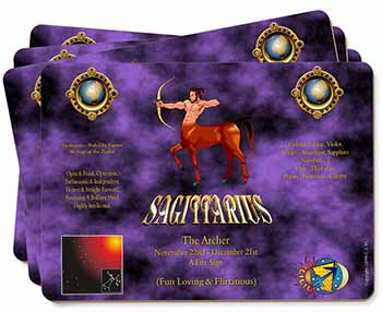 Sagittarius Star Sign of the Zodiac Picture Placemats in Gift Box