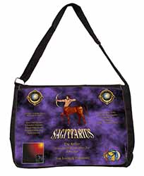 Sagittarius Star Sign of the Zodiac Large Black Laptop Shoulder Bag School/Colle