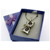 Purple Amethyst Cat Necklace on 18" Rhodium Plate Neck Chain