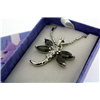 Black Dragonfly Necklace on 18" Rhodium Plate Neck Chain