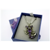 Purple Scorpion Necklace on 18" Rhodium Plate Neck Chain